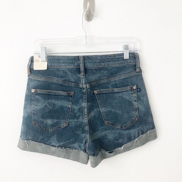 NWT Anthropologie Slim Denim Shorts 26 Blue Cut Off Jean - Picture 3 of 5